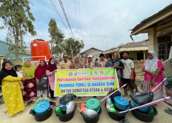 Kwarda Pramuka Riau Salurkan Bantuan Pascabencana Hidrometeorologi ke Aceh Tamiang