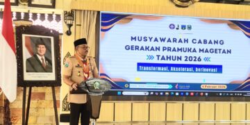 Kwarda Jatim Hadiri Musyawarah Cabang Gerakan Pramuka Magetan, Ajak Perkuat Program Pramuka Produktif dan Sinergi Bersama Pemerintah
