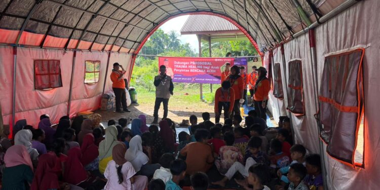 Pramuka Saka Rintisan SAR Banda Aceh Peduli Bencana Aceh Gelar Psikososial Trauma Healing Bagi Anak Penyintas Bencana Aceh Bersama Puskornas Pramuka Peduli Aceh