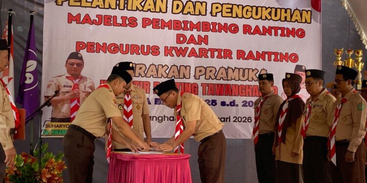 Dilantik Jadi Ketua Kwarran Tawangharjo, Kak Suharyono Ajak Tingkatkan Peran Pramuka Peduli