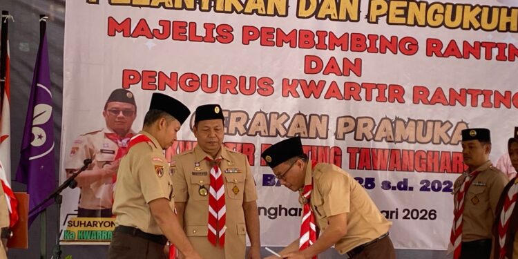 Dilantik Jadi Ketua Kwarran Tawangharjo, Kak Suharyono Ajak Tingkatkan Peran Pramuka Peduli