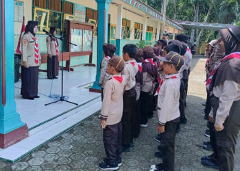 Semangat Jelang Ramadan, SDN 3 Karangmangu Lantik 6 Siaga Bantu dalam Latihan Rutin Pramuka