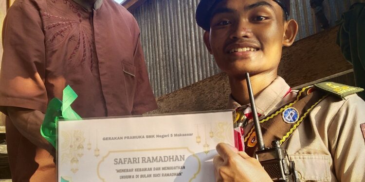 Gerakan Pramuka SMK Negeri 5 Makassar Melaksanakan Safari Ramadhan 2026 di Pelosok Desa Berutallasa