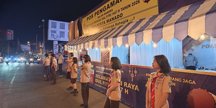 Anggota Saka SAR Manado Terlibat Pengamanan Malam Takbiran di Jalan Pierre Tendean