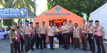 Beri Dukungan Dan Semangat Kepada Pramuka, Tim Abdimasgana Kwarda Lampung Kunjungi Posko Karya Bakti Lebaran 2026