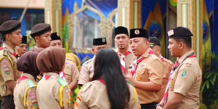 Ridho Nasution Tinjau 2 (Dua) Titik Pos Pengamanan, 110 Pramuka Kota Medan Turut Amankan Arus Mudik Lebaran 2026