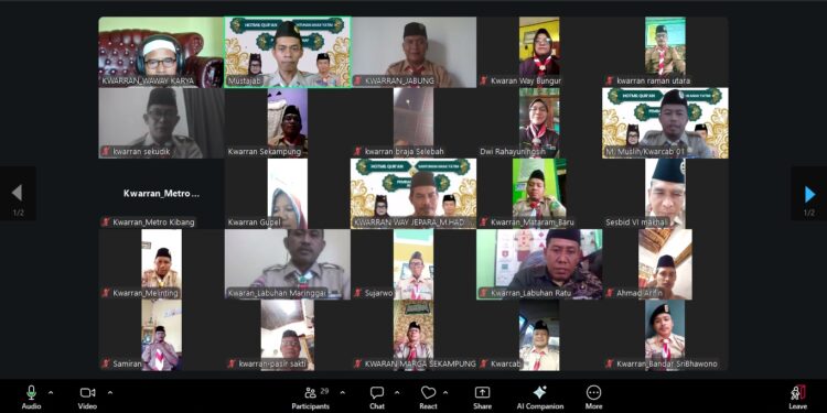 Peringati Nuzulul Qur’an, Kwarcab Lampung Timur Gelar Virtual Hataman 30 Juz