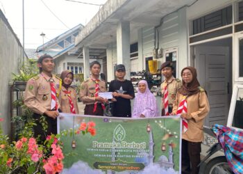 Semarak Ramadhan, DKC Pekanbaru Ajak DKR Gelar Pramuka Berbagi