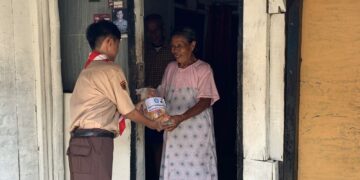 Gerakan Pramuka SDN 4 Purwanegara Tebar Kepedulian Lewat Aksi Berbagi Ramadan