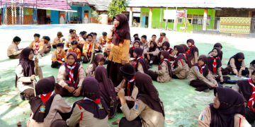 Asah Ketangkasan, Pramuka MTsN 6 Tabalong Dalami Materi Sandi Morse pada Latihan Rutin Kepramukaan Mingguan