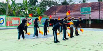 Matangkan Persiapan AN OPTION VI, Kontingen MTsN 6 Tabalong Gelar Pembekalan Intensif Senam kreasi Semaphore