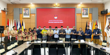 Pramuka UNP Jalin Silaturahmi dan Buka Peluang Kolaborasi dengan KPU Sumatera Barat