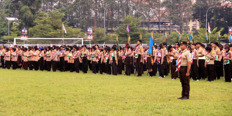 Hadir di Stadion Benteng Reborn, Ketua Kwarda Banten Menyapa 1000 Peserta Pascom III Piala Walikota Tangerang