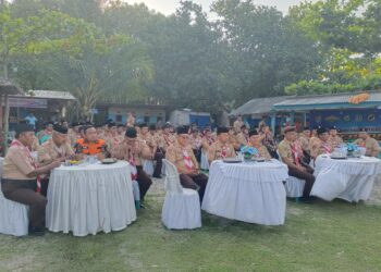 Kwarcab Pramuka Lampung Timur Gelar Halal Bihalal di Pantai Mutiara Baru