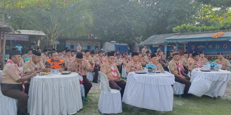 Kwarcab Pramuka Lampung Timur Gelar Halal Bihalal di Pantai Mutiara Baru