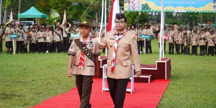 Keseruan Nanda-Nanda Pramuka Siaga Saat Mengikuti Upacara Pembukaan Pesta Siaga Kwartir Cabang Cilacap Tahun 2026