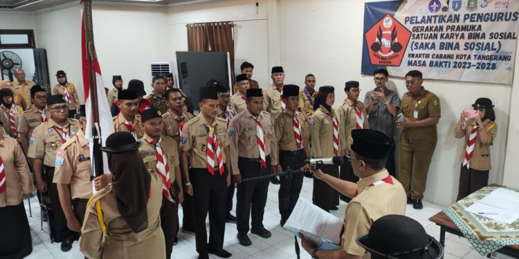 Kepala Dinsos Kukuhkan Pengurus Rintisan Saka Bina Sosial Kwarcab Kota Tangerang 2023-2028