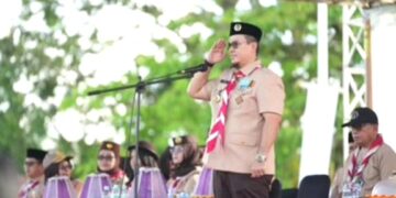 Siswa SD Inpres Mora Jadi Pemimpin Upacara Pembukaan Jamcab II Kwarcab Mamuju Tengah