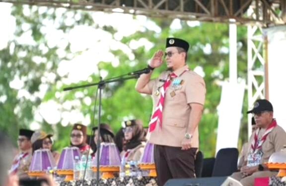 Siswa SD Inpres Mora Jadi Pemimpin Upacara Pembukaan Jamcab II Kwarcab Mamuju Tengah