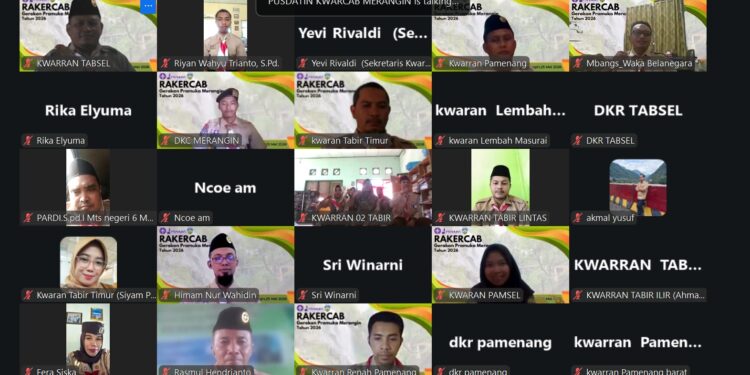 Kwarcab Merangin Gelar Rakercab 2026 Secara Virtual, Fokus pada Evaluasi dan Penguatan Program Kerja
