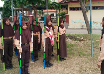 Latihan Rutin Ektrakurikuler Pramuka SDN Banjarbendo Sidoarjo