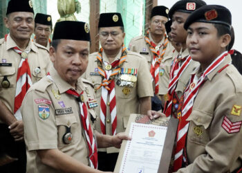 Kwarda Jambi Hadiri Pengukuhan Pramuka Garuda Pangkalan SMPN 11 Kota Jambi