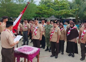 Pelantikan Di Tepi Pantai, Kwarran Labuhan Maringgai Didorong Kemandirian Ekonomi Dan Kebangkitan Saka Bahari Lampung Timur