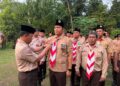 Gelar Pelantikan Dialam Terbuka, Ketua Kwarcab Lampung Timur Titipkan 4 Pesan Strategis Untuk Kwarran Labuhan Ratu