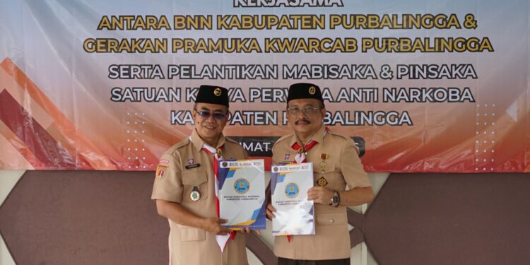 Komitmen Cegah Penyalahgunaan Narkoba, Kwarcab Purbalingga Jalin Kerjasama Dengan BNNK Purbalingga