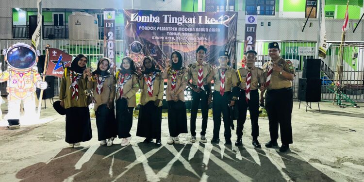 Pramuka MAN 2 Banda Aceh Hadiri Pembukaan LT-1 Pramuka Pesantren Modern Babun Najah Banda Aceh