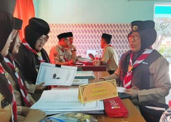 Lanjutkan Roadshow LKT 2026, Tim Penilai Kwarcab Banyumas Sambangi Kwarran Banyumas