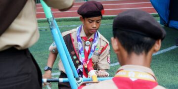 Perkuat Kekompakan Regu, Kontingen Jamnas Kwarcab Tangsel Gelar TC ke-4