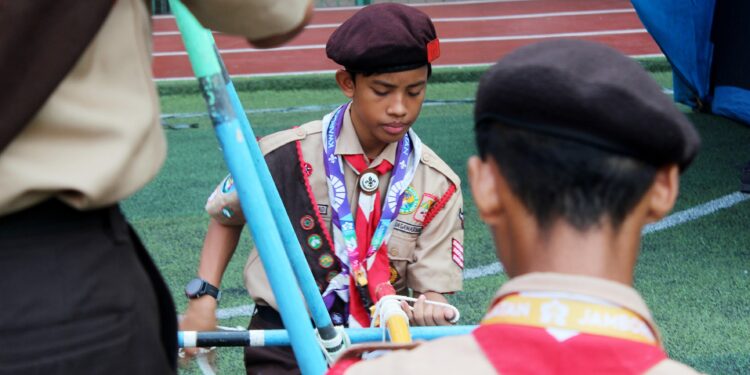 Perkuat Kekompakan Regu, Kontingen Jamnas Kwarcab Tangsel Gelar TC ke-4