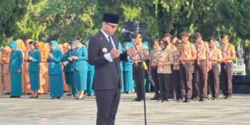 Pramuka Kota Medan Ikuti Ziarah Rombongan dalam rangka Peringatan HUT ke-436 Kota Medan di Taman Makam Pahlawan Bukit Barisan.