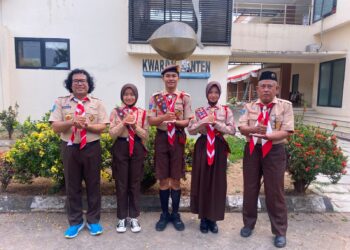 Kwarda Banten Lepas Tiga Pramuka Jadi Petugas Upacara Jambore Nasional 2026