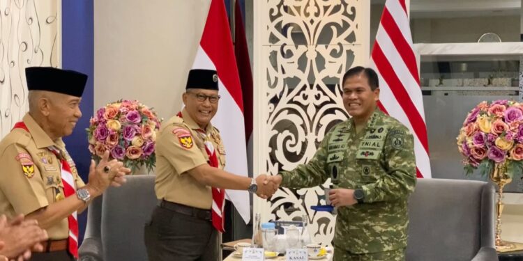 Kwarnas Gerakan Pramuka Audiensi dengan Kasal, Bahas Persiapan Jamnas XII dan Tabur Bunga di Laut