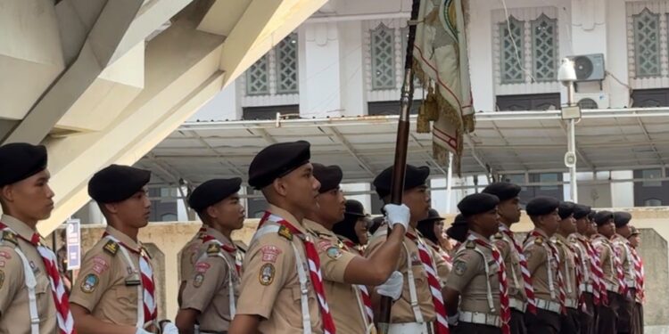 Penyerahan dan Penerimaan Panji Gerakan Pendidikan Kepanduan Praja Muda Karana