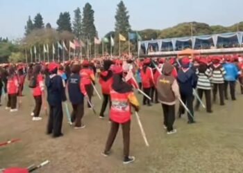 H -2 Pembukaan Jambore Nasional XII, Seluruh Perwakilan Kontingen Lakukan Latihan Klone Tongkat Di Lapangan Utama Cibubur