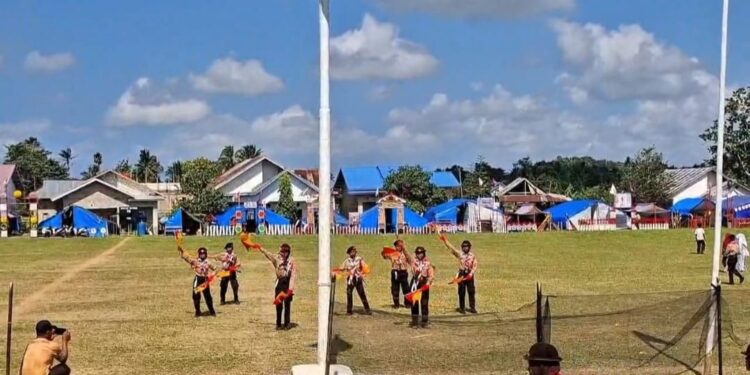 Gerak Penuh Semangat! Penggalang SD Inpres 3/77 Masago Tampil Apik di Lomba Tari Kreasi Semaphore