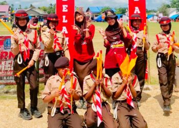 Gerak Penuh Semangat! Penggalang SD Inpres 3/77 Masago Tampil Apik di Lomba Tari Kreasi Semaphore