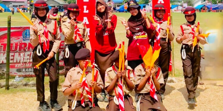 Gerak Penuh Semangat! Penggalang SD Inpres 3/77 Masago Tampil Apik di Lomba Tari Kreasi Semaphore
