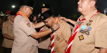 Bupati Banyumas Sadewo Tri Lastiono Terima Lencana Melati di Hari Pramuka ke-65