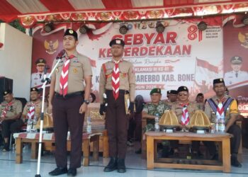 Semangat Praja Muda Karana Membara, Kwaran Barebbo Gelar Upacara HUT Ke-65 Pramuka