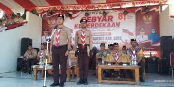 Semangat Praja Muda Karana Membara, Kwaran Barebbo Gelar Upacara HUT Ke-65 Pramuka