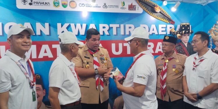 Ketua dan Sekjen Kwarnas Kunjungi Stand Pameran Kwarda Sumatera Utara di Jamnas XII 2026