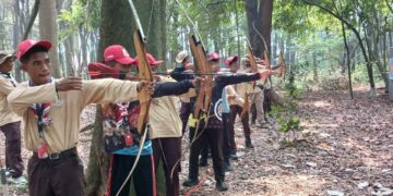 Serunya Kontingen Tanjung Jabung Timur Menjajal Olahraga Panahan di Jambore Nasional XII