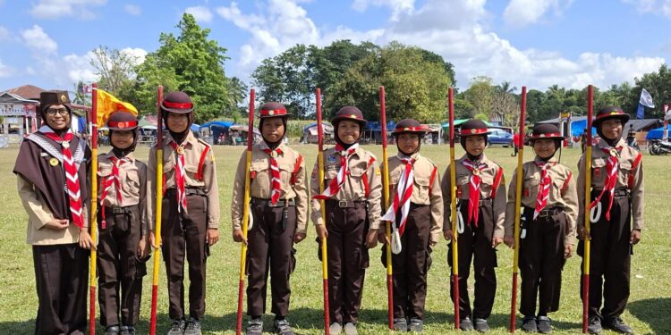 Pramuka Penggalang Gudep 17.016 Pangkalan SD Inpres 3/77 Masago Mantapkan Langkah di LT-II dan Upacara Hari Pramuka ke-65