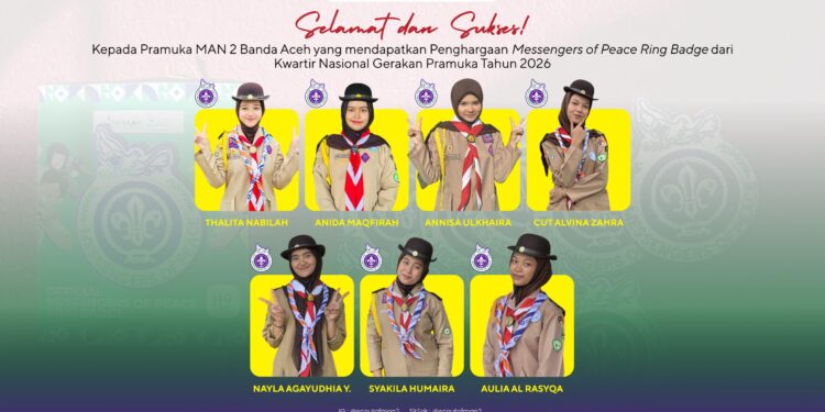 7 Pramuka MAN 2 Banda Aceh Raih Penghargaan Messengers of Peace Ring Badge di Jambore Nasional 2026