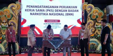 Bentengi Generasi Muda dari Narkoba, BNNP Bali Dorong Saka Bersinar Masuk Sekolah lewat MoU Kwarda Pramuka