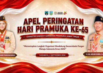Apel Hari Pramuka ke-65 Kwarda Jatim Digelar di Unesa, Dorong Kebangkitan Pramuka Perguruan Tinggi